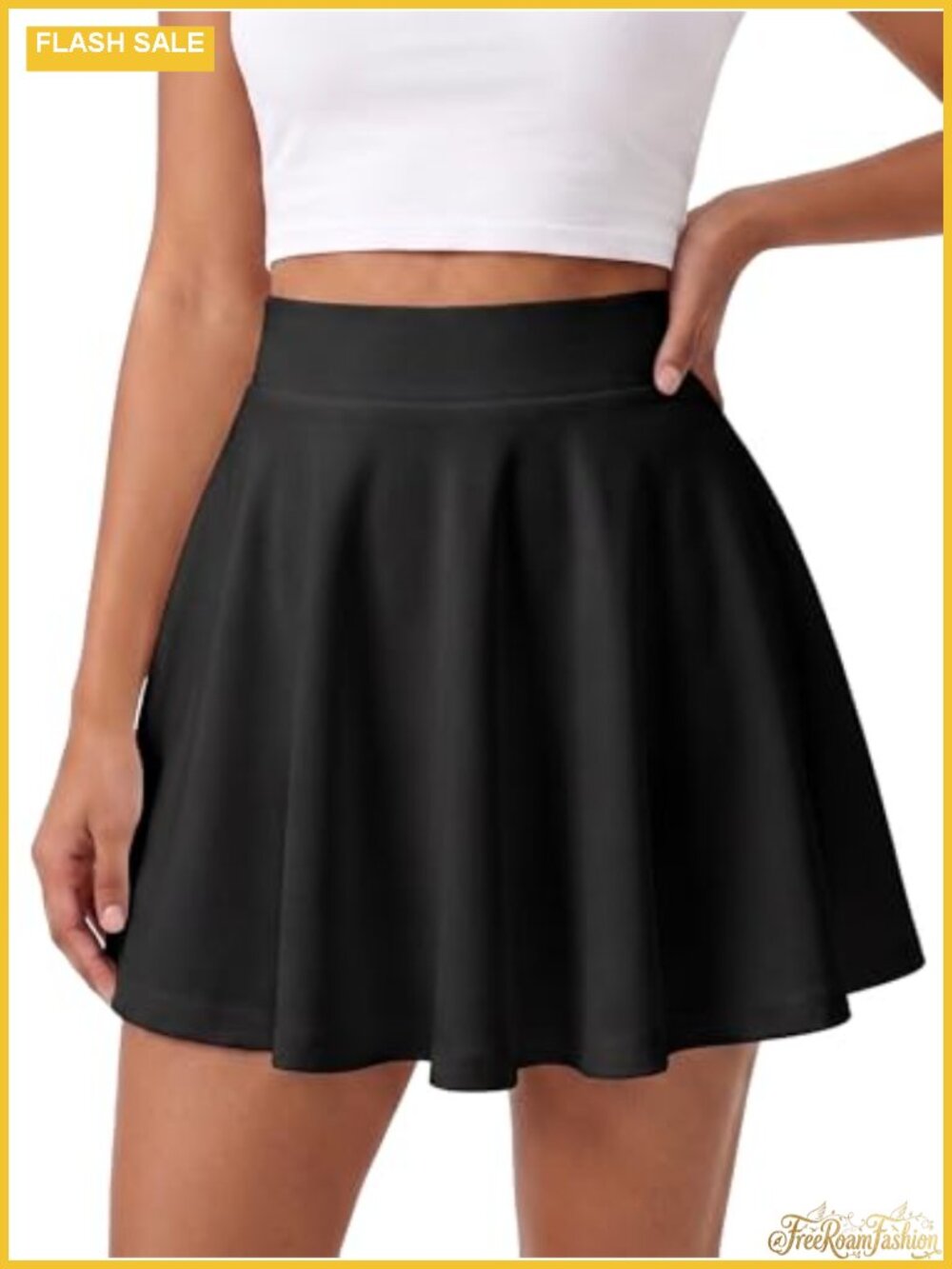 Women's Flowy A-Line High Waisted Skater Mini Skirt Polyester